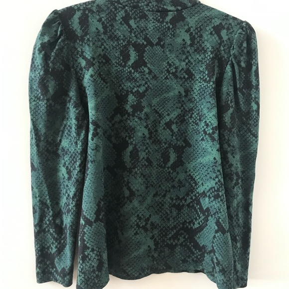 Ann Taylor - Green Velvety snakeskin pattern top - M - Picture 5 of 8